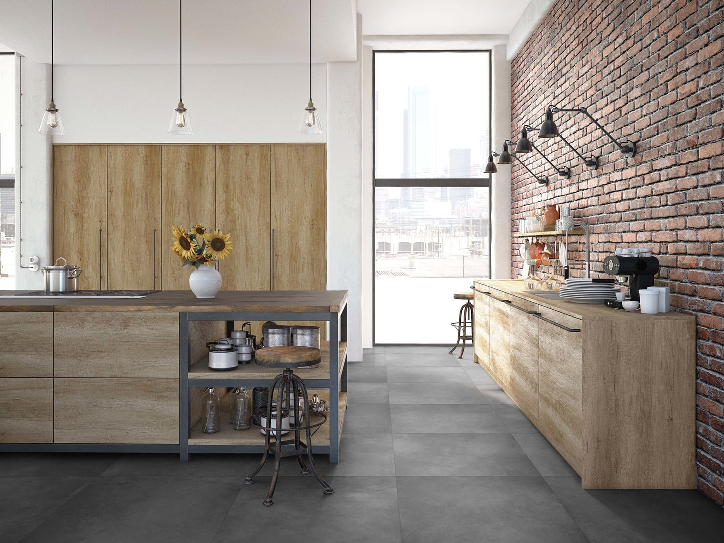 Gres spessorato ULTRA SOLID GREY 45x90x3 cm