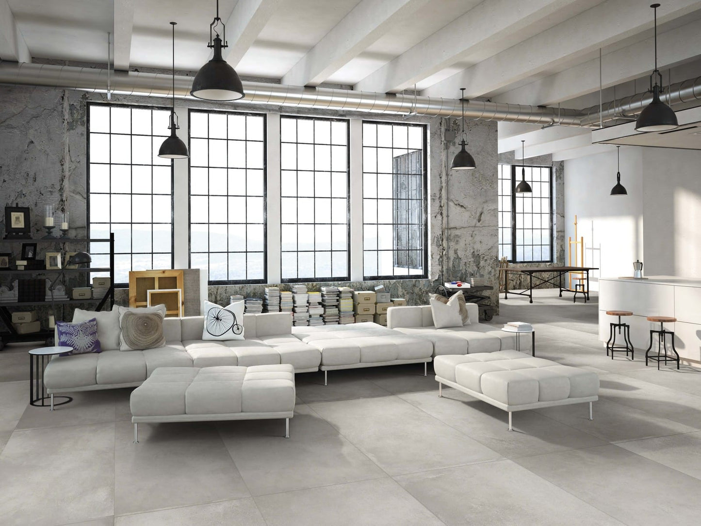 Gres spessorato ULTRA SOLID WHITE 60x60x2 cm