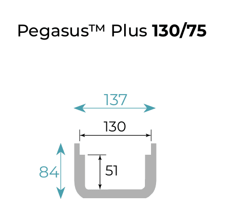 Pegasus Plus 130/75 - canaletta di scolo - Bianca