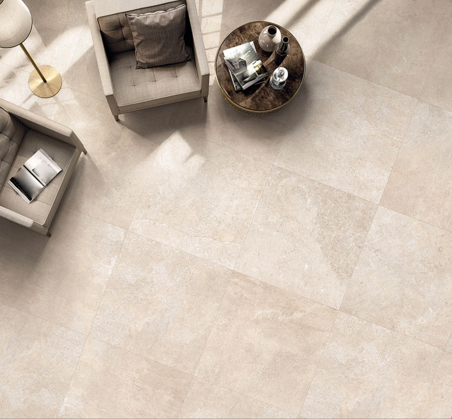 Gres spessorato BEAUVISTONE BEIGE 90x90x2 cm - STOCK DA 275,40 mq