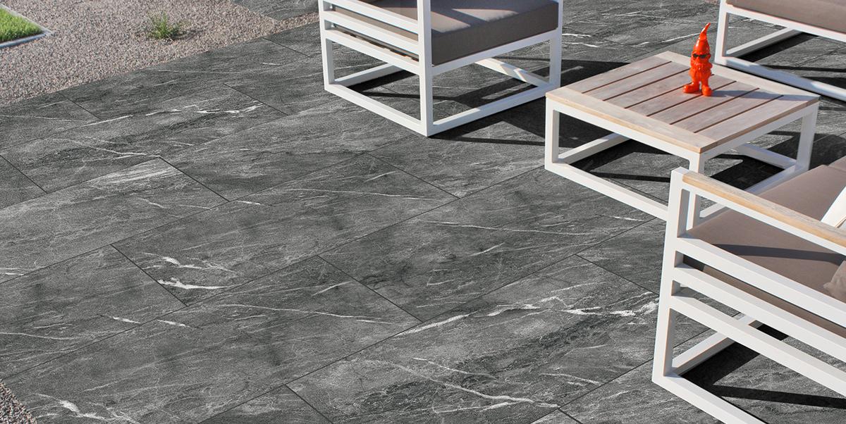Gres spessorato TOTAL STONE GRAFITE 60x90x2 cm - da pavimentazione e rivestimento
