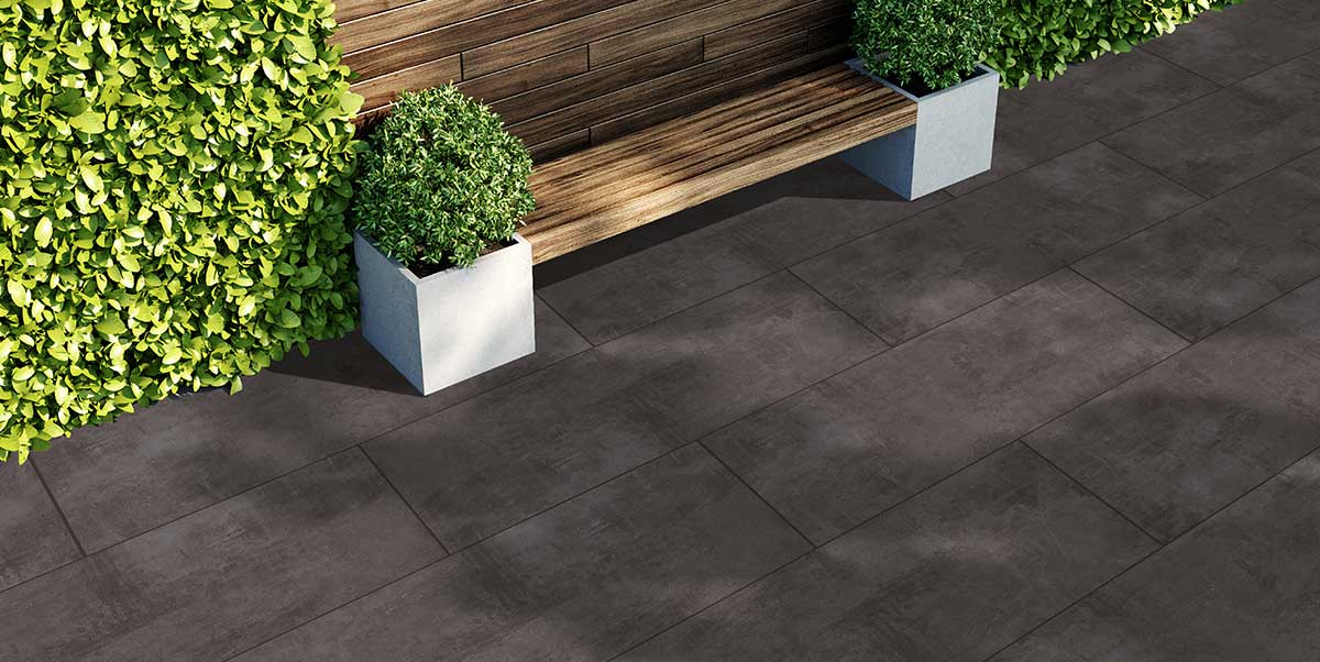 Gres spessorato URBAN PRO ANTRAZYT 80x80x2 cm