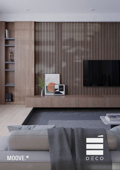MOOVE.ZEN- Rivestimento a posa immediata - Finitura Charcoal- Doga Etna 21x545x2900 mm