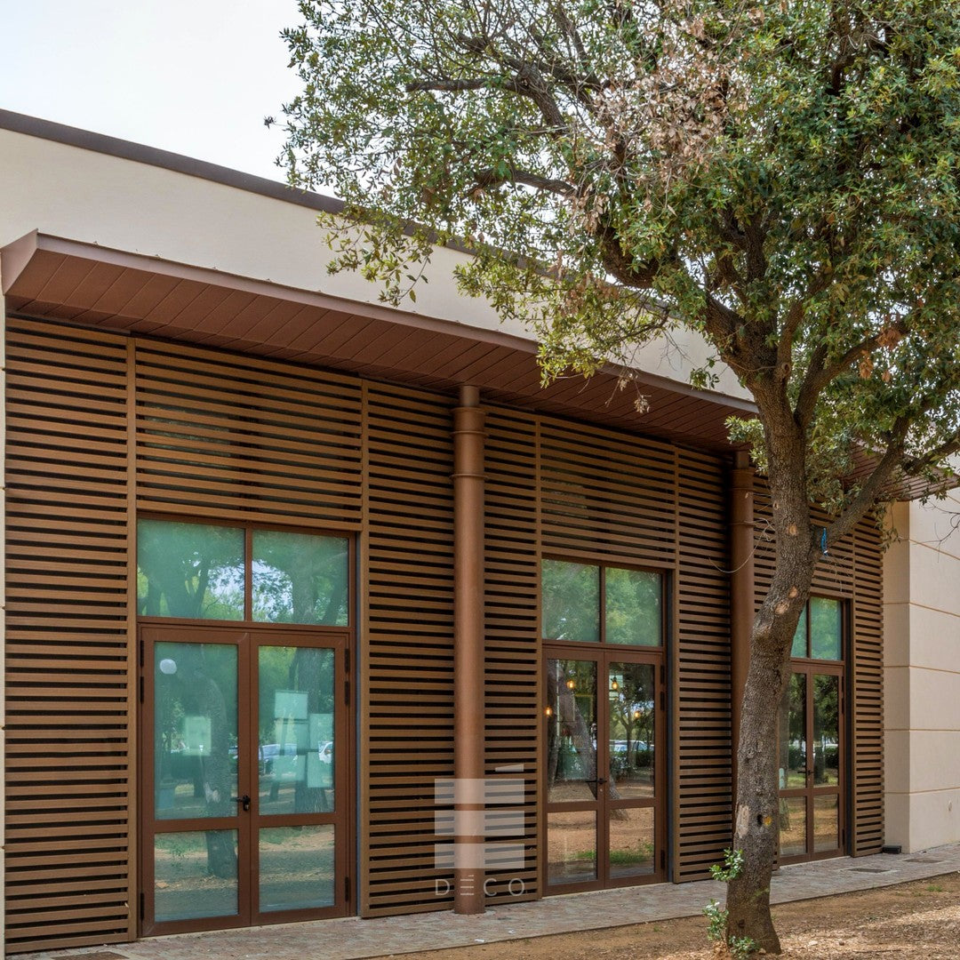 ULTRASHIELD STILO - Schermatura Frangisole - Stilo Extra Slim - 31x56x3000mm - Finitura Teak