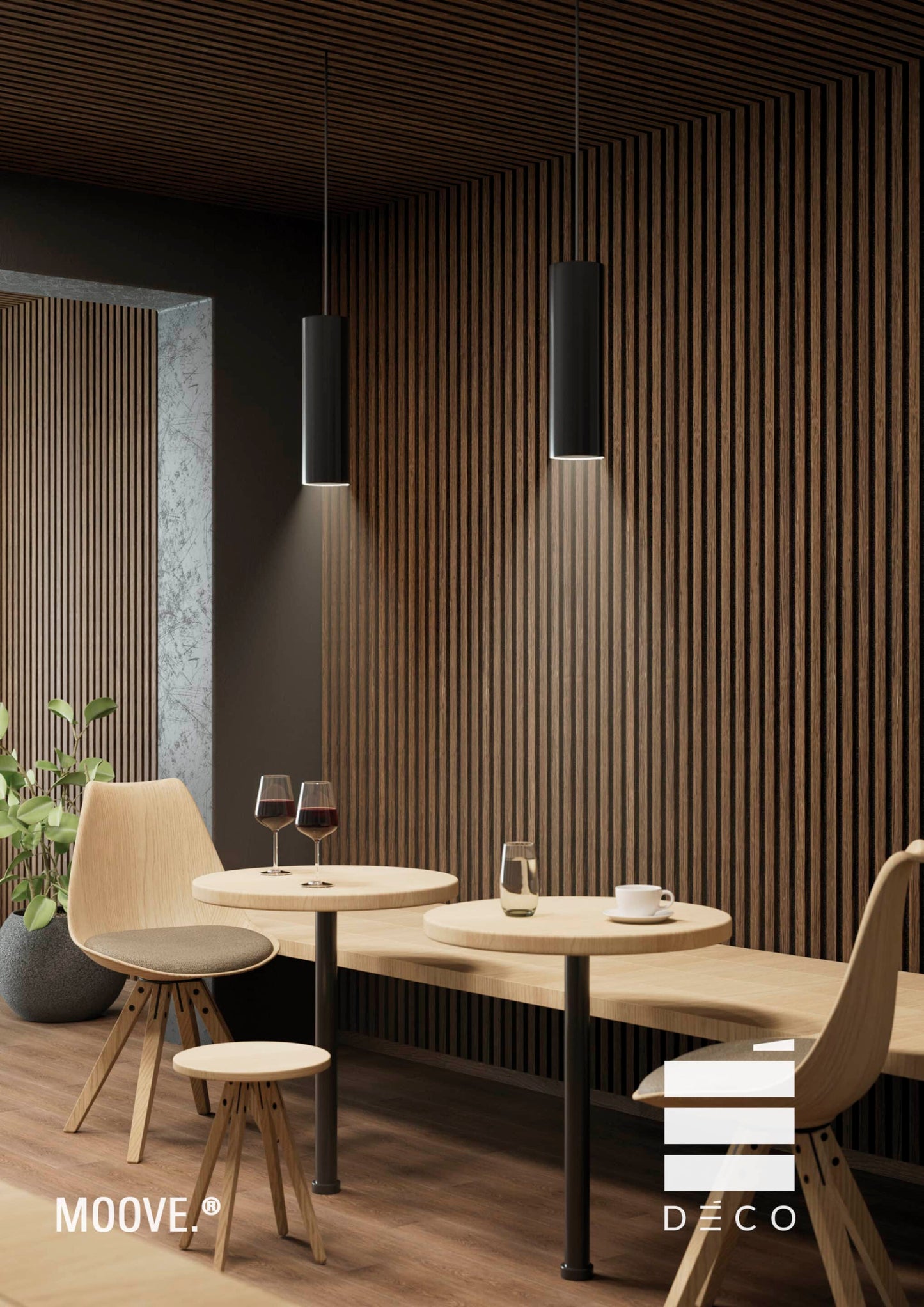 MOOVE.ZEN- Rivestimento a posa immediata - Finitura Charcoal- Doga Etna 21x545x2900 mm