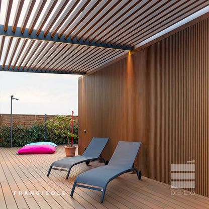 ULTRASHIELD STILO - Schermatura Frangisole - Stilo M - 52x100x3000mm - Finitura Teak