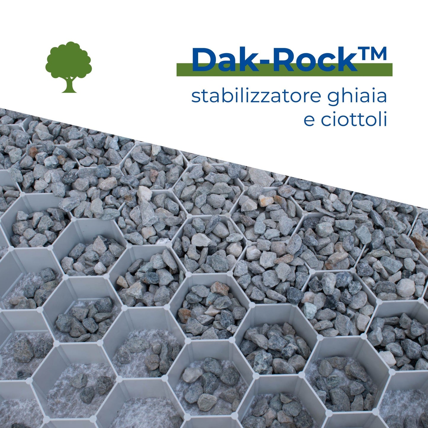 DAK-ROCK - Stabilizzatore “a libro” in PP - grigio dim. 1.590 x 1.123 x h. 30. mm
