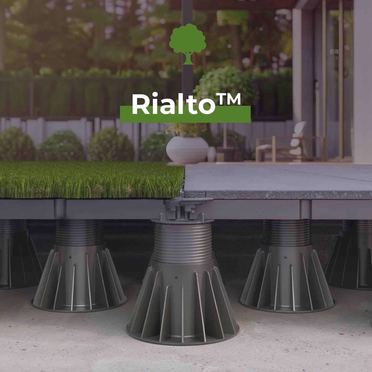 RIALTO - Supporto per pavimento galleggiante - Griglia Chiusa per Erba Sintetica