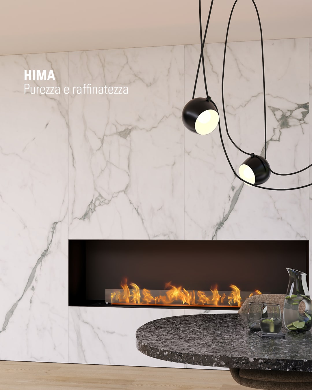 CLAP! WALL - Maxi-Pannelli a parete effetto Marmo - Finitura Hima Glossy (Effetto Lucido) - 4x1100x2800mm