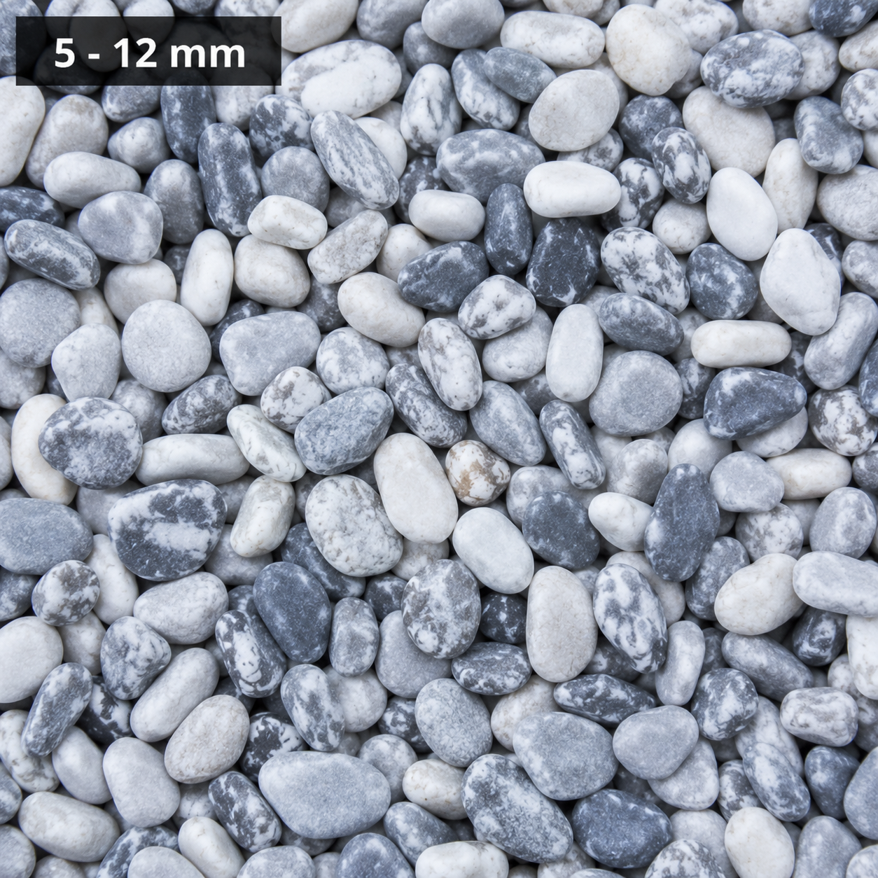 Ciottolo Ice Blu Bardiglio selezionato e calibrato