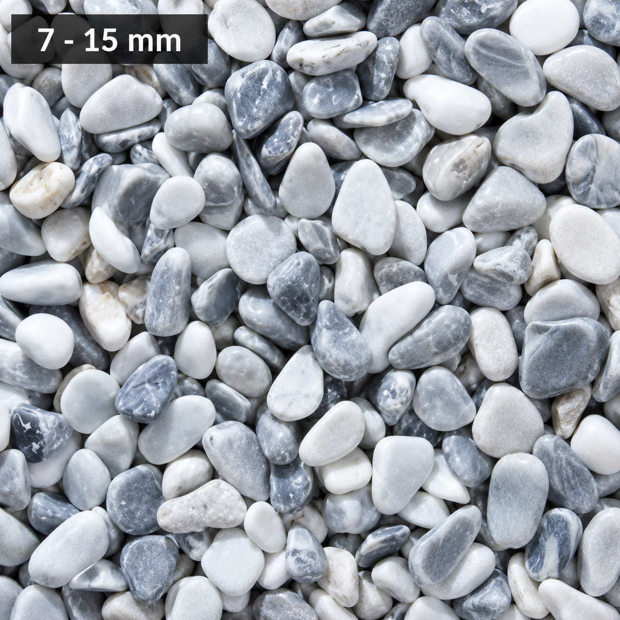 Ciottolo Ice Blu Bardiglio selezionato e calibrato