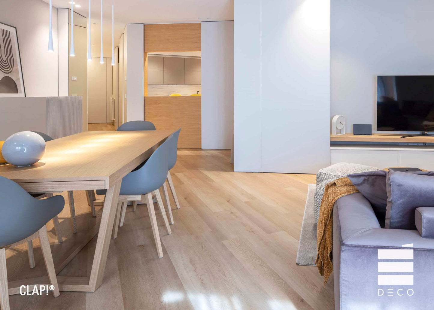 CLAP! 3D - Pavimento a posa immediata - Doga Multiformat Pinna Misura C (Decoro Legno) - 6x150x1800mm