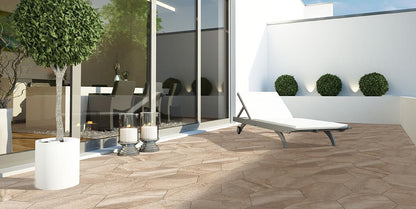 Gres spessorato ESAGONO CAPPUCCINO - Ø 60-52x2 cm
