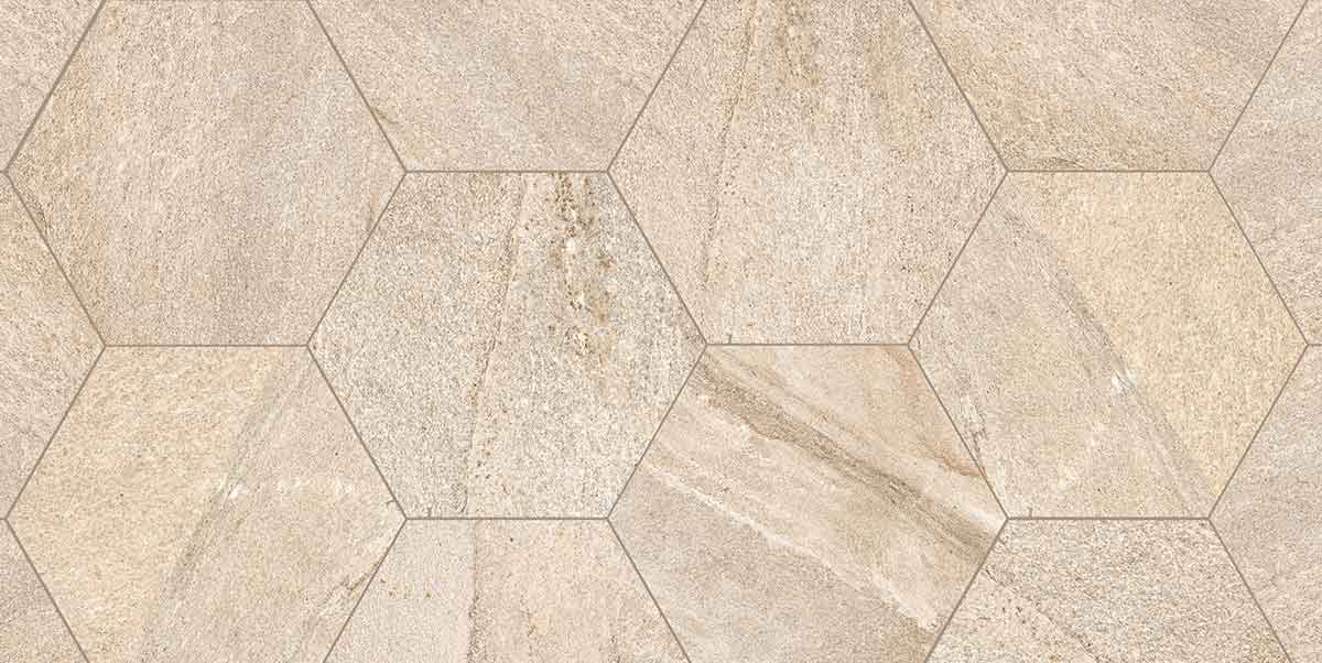 Gres spessorato ESAGONO CAPPUCCINO - Ø 60-52x2 cm