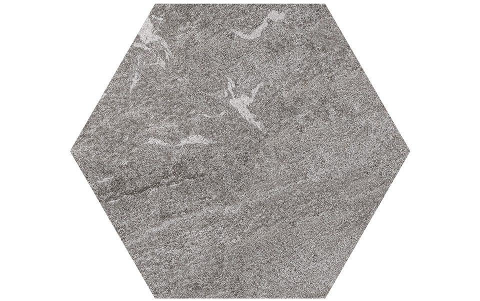 Gres spessorato ESAGONO GRIGIONI - Ø 60-52x2 cm