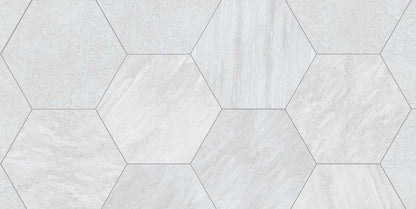 Gres spessorato ESAGONO QUARZITE BIANCA - Ø 60-52x2 cm