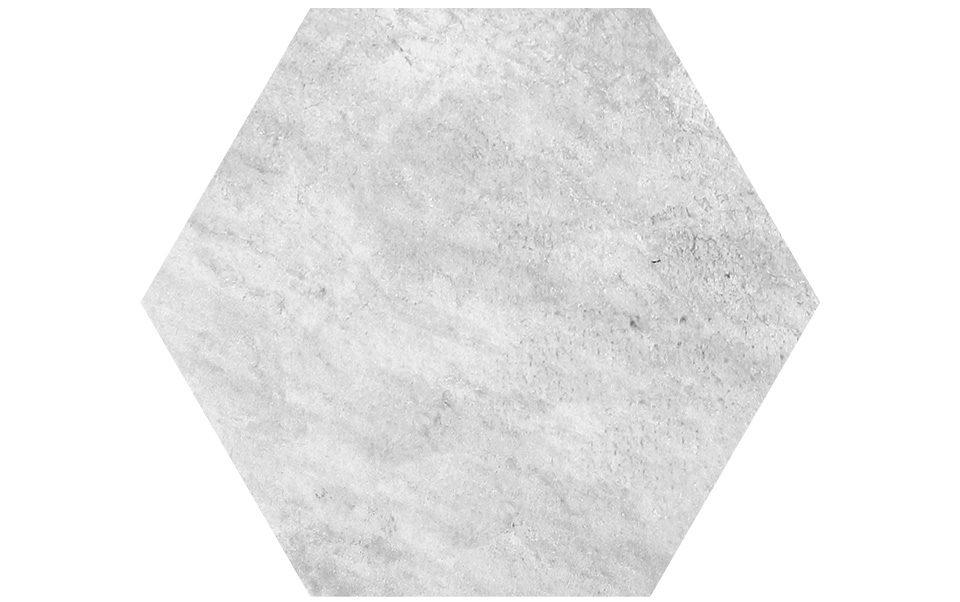 Gres spessorato ESAGONO QUARZITE BIANCA - Ø 60-52x2 cm