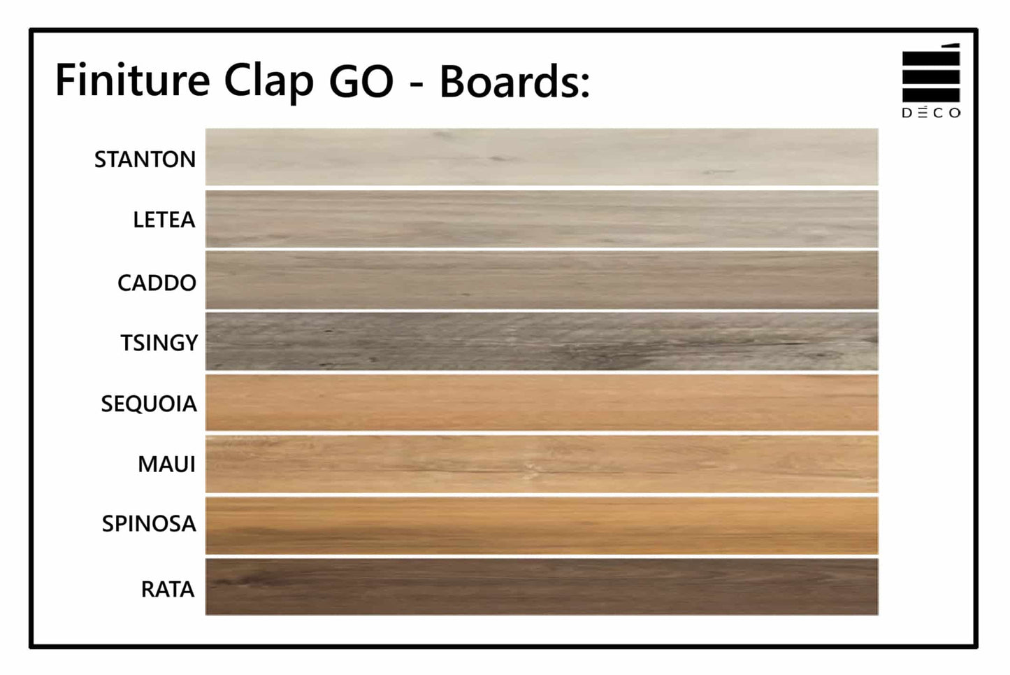 OUTLET - 201,40 MQ CLAP! GO - Pavimento a posa immediata Wood Effect - Doga Boards Caddo (Decoro Legno) - 5x181x1220mm