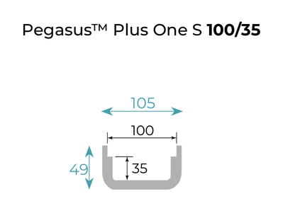 Pegasus Plus One S con Griglia - Canaletta 100x35 - Grigia