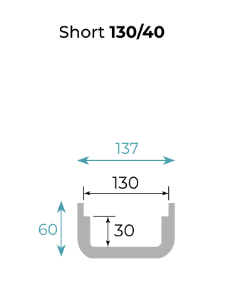 Pegasus Short 130/40 - Canaletta di scolo