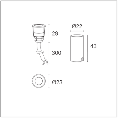 MICROLED - Faretto da incasso tondo a terra con dimensioni ridotte - Colore Acciaio o Bianco