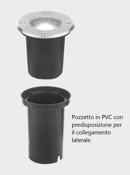 KING- Faretto da incasso a terra tondo o quadrato - Finitura Acciaio