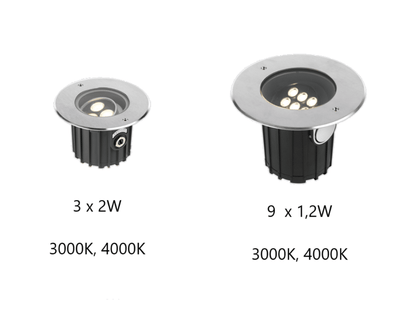 BART MULTILED - Faretto da incasso a terra fisso o orientabile