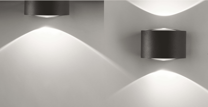 PLANET - Lampada a parete o soffito con una o due emissioni di luce - Colore Antracite o Grigio