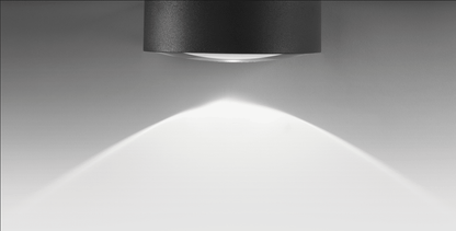 PLANET - Lampada a parete o soffito con una o due emissioni di luce - Colore Antracite o Grigio