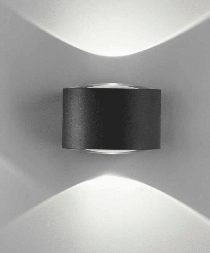 PLANET - Lampada a parete o soffito con una o due emissioni di luce - Colore Antracite o Grigio