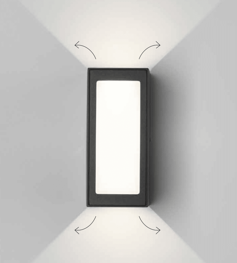 WIN - Lampada con cut-off regolabile a doppia emissione con o senza diffuser - Colori Antracite, Grigio e Bianco