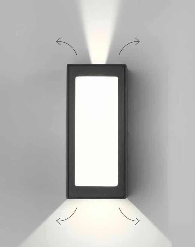 WIN - Lampada con cut-off regolabile a doppia emissione con o senza diffuser - Colori Antracite, Grigio e Bianco