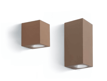 MARK - Lampada ad una o due emissioni luminose - Colori Grigio, Bianco e Ruggine