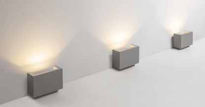 BRICK - Proiettore a terra o parete - Colori Grigio e Bianco
