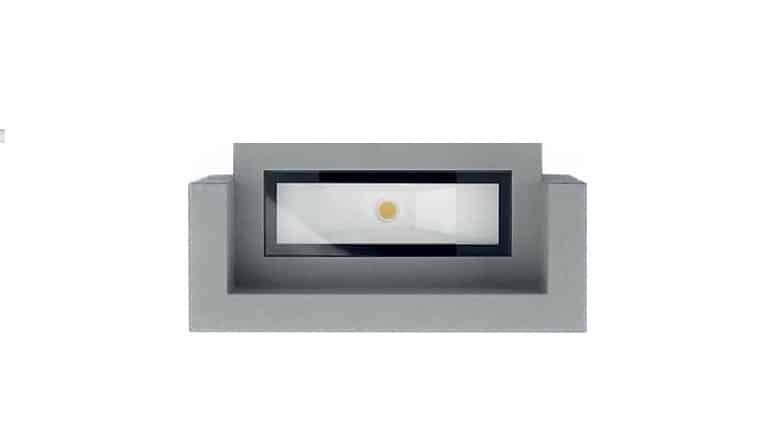 BRICK - Proiettore a terra o parete - Colori Grigio e Bianco