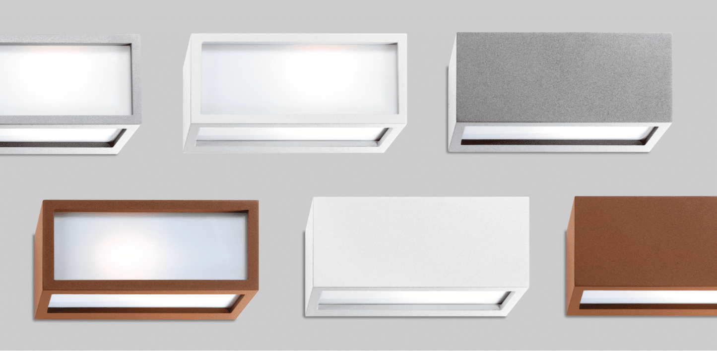 CONNECTION - Lampada a luce diffusa o Up/Downlight - Colori Grigio, Ruggine e Bianco