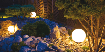 SPHERE - Lampada sferica da terra per esterni - Disponibile in tre misure - Colore Bianco Opale