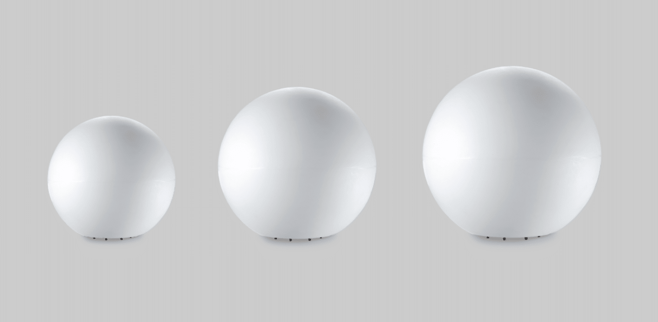 SPHERE - Lampada sferica da terra per esterni - Disponibile in tre misure - Colore Bianco Opale