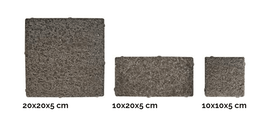 Gres spessorato PAVÉ 5 CM BASALTO - Tre misure disponibili