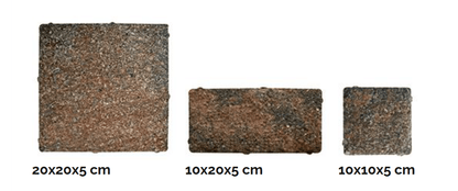 Gres spessorato PAVÉ 5 CM PORFIDO ROSSO - Tre misure disponibili