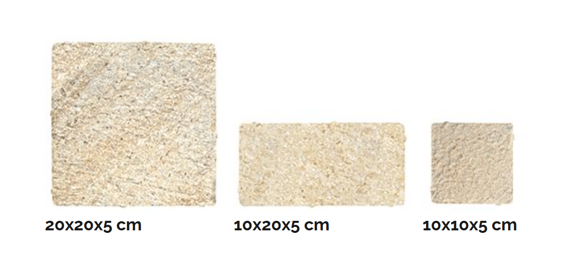 Gres spessorato PAVÉ 5 CM LAVICA SAND - Tre misure disponibili