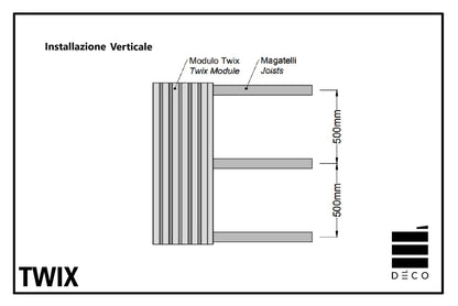 Mangatello in alluminio per sottostruttura- 20x40x2000mm