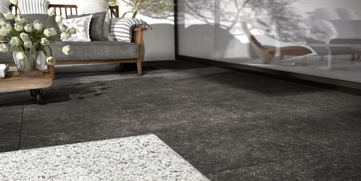 Gres spessorato MUSEO PIERRE BLUE NOIR 60x60x2 cm