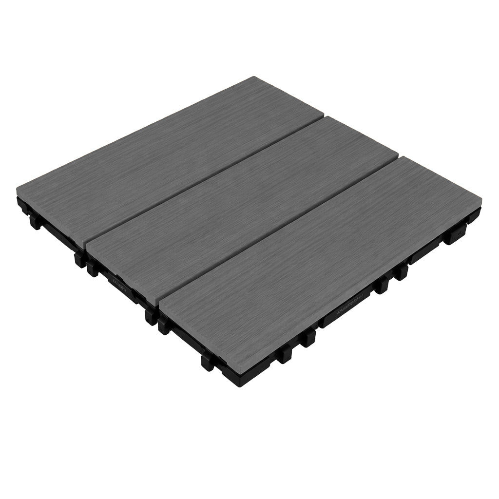 Mattonella da Esterno in Wpc - Colore Grigio Smoke  - 300x300x23mm - Confezione da 6pz.
