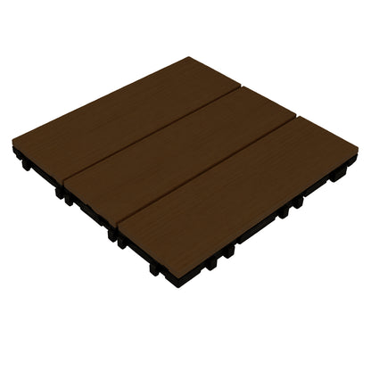 Mattonella da Esterno in Wpc - Colore Brown  - 300x300x23mm - Confezione da 6pz.