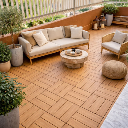 Mattonella da Esterno in Wpc - Colore Gold  - 300x300x23mm - Confezione da 6pz.