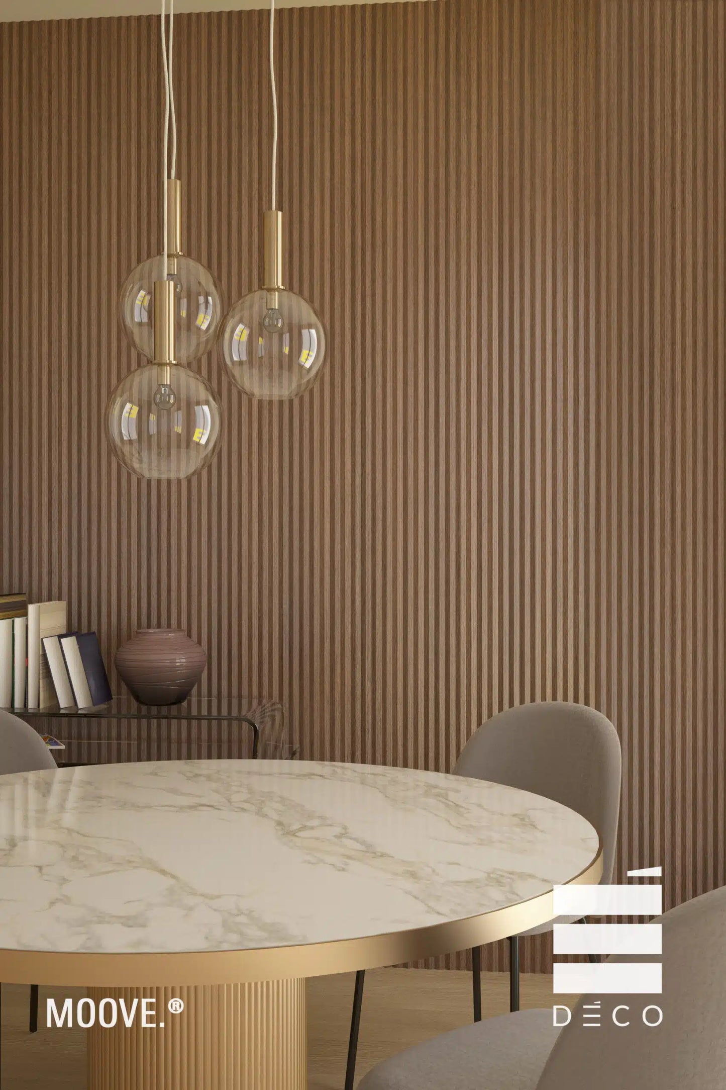 MOOVE.NATURAL- Rivestimento a posa immediata – Finitura Walnut- Doga Tuya 5+12x620x3050 mm