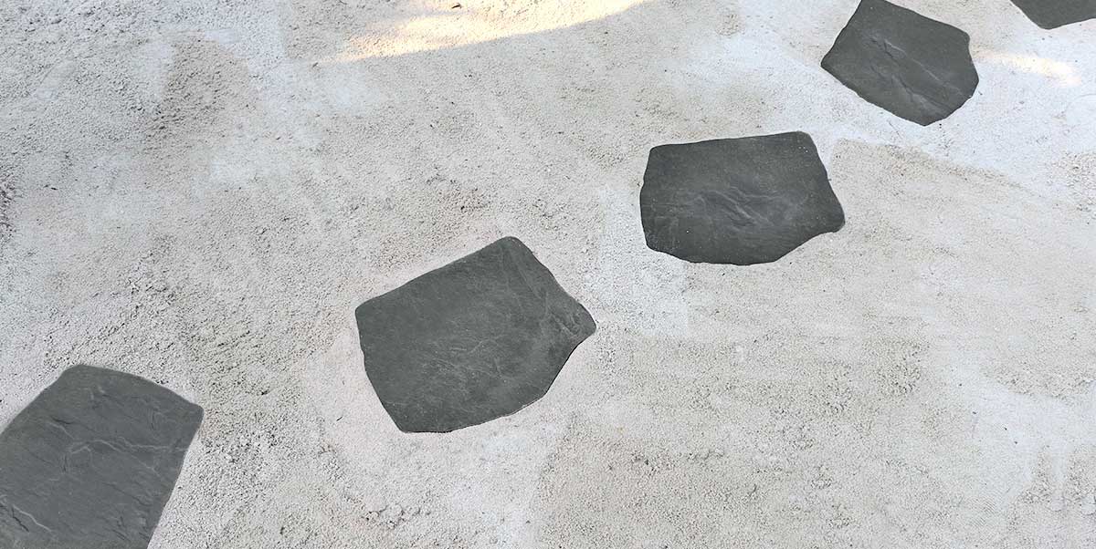 Gres spessorato PASSO GIAPPONESE ARDESIA - Ø 42-36x2 cm