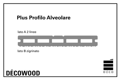 DÉCOWOOD - Pavimento per esterno - Profilo Plus Alveolare- 23x165x2200mm