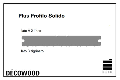 DÉCOWOOD - Pavimento per esterno - Profilo Plus Solido- 20x165x2200mm